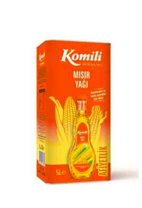 روغن ذرت برند کومیلی اصلی ، محصول وارداتی از ترکیه ، بسته بندی حلب ۵ لیتری اورجینال