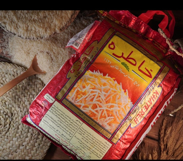 برنج باسماتی سیلا طلایی ۱۱۲۱ خاطره ، کیسه ۱۰ کیلویی پلمپ و دو دوخت اصلی