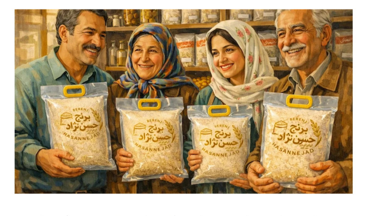 برنج هاشمی فوق اعلا گیلان ، کیسه ۵ کیلویی وکیوم شده ممتاز حسن نژاد