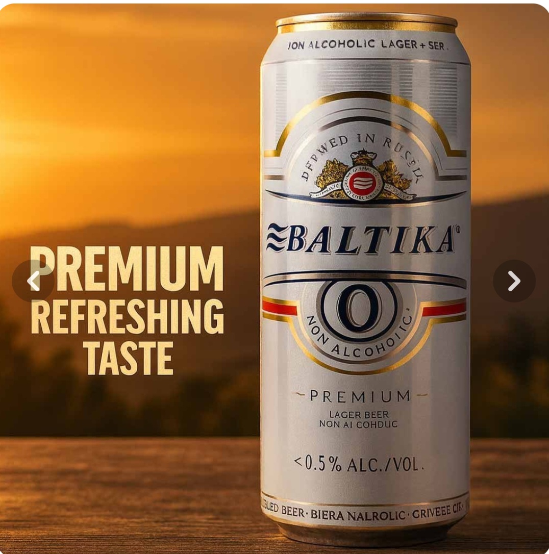 آبجو بدون الکل بالتیکا سفید، Baltika  قوطی فلزی ۵۰۰ میلی لیتر اورجینال