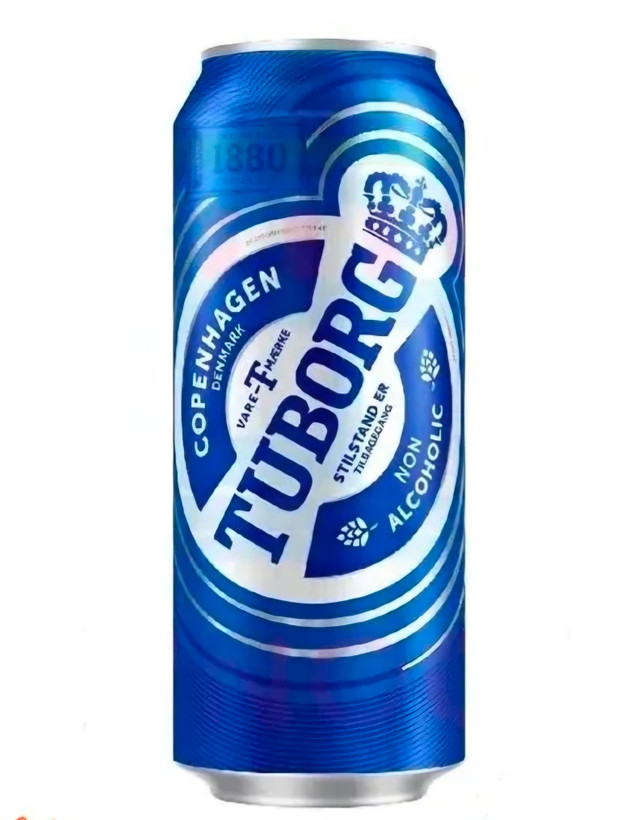 آبجو روسی TUBORG قوطی فلزی بدون الکل ۳۳۰ و ۵۰۰ میلیون لیتری اورجینال
