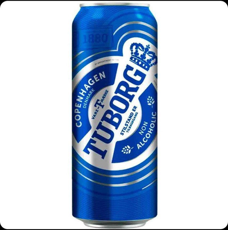 آبجو روسی TUBORG قوطی فلزی بدون الکل ۳۳۰ و ۵۰۰ میلیون لیتری اورجینال