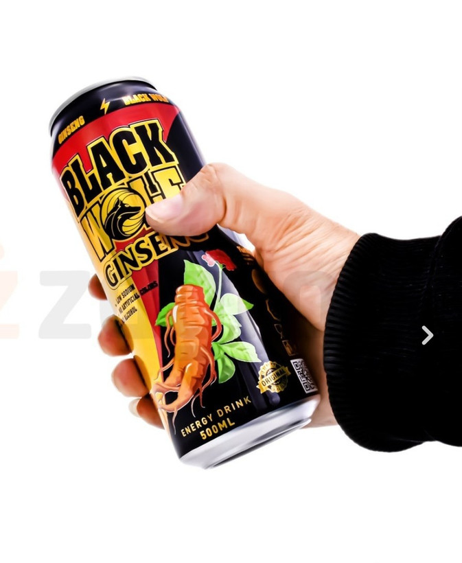 نوشیدنی انرژی زا بلک ولف Black Wolf حاوی جینسنگ ۵۰۰ میلی لیتری وارداتی ترکیه