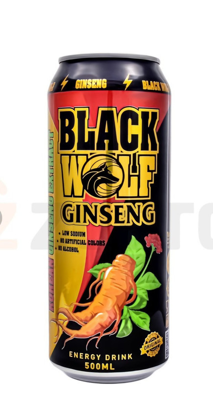 نوشیدنی انرژی زا بلک ولف Black Wolf حاوی جینسنگ ۵۰۰ میلی لیتری وارداتی ترکیه